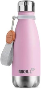 Mollcity Small Water Bottle 260ML/9 oz Kids Water Bottle for School Stainless Steel Insulated Vacuum Metal Leak Proof Cola Shape for Boys Girls(Pink Purple)