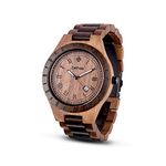 Zeitholz Wooden Watch for Men - Zittau Model, Handcrafted from 100% Natural Walnut and Sandalwood with Quartz Movement - Lightweight Analog Wood Grain Watch for Him - Adjustable Band Fits Any Wrist