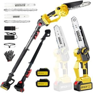 AUTUBIN 2-in-1 Electric Pole Saw & Mini Chainsaw For Yard Branch Cutting