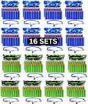 wishery Accessories for Nerf Party Supplies, Nerf Party Favors - 16 Kids. Boys Nerf Gun War Birthday Bulk Pack. Set of Darts, Glasses, Masks