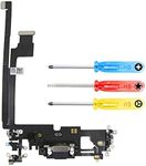 MMOBIEL Dock Connector Compatible with iPhone 12 Pro Max 2020 - Charging Port Flex Cable - Headphone Port/Microphone/Antenna Replacement - Incl. Screwdrivers - Black