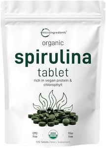 Micro Ingredients Organic Spirulina Supplement, 3000MG Per Serving, 720 Tablets (4 Month Supply), No Filler & Non-GMO, Rich in Vegan Protein, Vitamins & Prebiotics, Premium Spirulina Pills