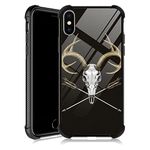 DJSOK Case Compatible with iPhone Xs Case, Deer Skull Hunter Case for iPhone X Cases for Men Women Fans,Design Pattern Back Bumper Shockproof Anti Case for Case for iPhone X/Xs