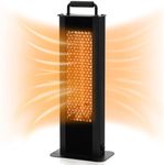 TANGZON 1200W Patio Heater, Portable Electric Warmer Double-Sided Heating, Tip-Over & Overheat Protection, Portable IP65 Waterproof Freestanding Tower Heater for Indoor and Outdoor Use