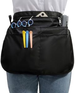 Bafelia Small Size Barber Apron with 5 Pockets, Waterproof and Bleach-proof Hair Stylist Apron for Men Women, Hairdresser Apron for Cosmetology (Black)