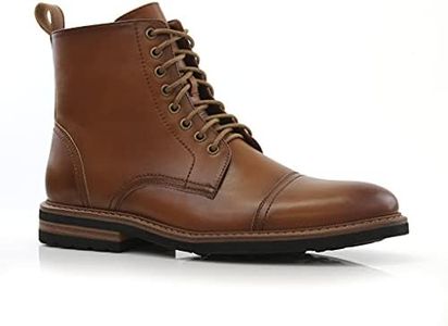 Polar Fox Brooke MPX806061 Grey Woolen and Leather Lace-up Fashion Chukka Boots with Zipper Closure, Sienna Brown, 10