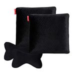 AUTOFIT Memory Foam Bone Shaped CAR Neck Pillow in Black (Combo KIT)