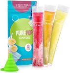 Frozip 125 Disposable Ice Popsicle Mold Bags| BPA Free Freezer Tubes With Zip Seals | For Healthy Snacks, Yogurt Sticks, Juice & Fruit Smoothies, Ice Candy Pops| Comes With A Funnel (8x2")