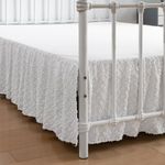 Tufted Bed Skirt Twin Size, Ruffled Bed Skirt with Split Corners, Twin Bed Skirt 16 Inch Drop, Boho Twin Size Bed Skirt White for Ruffled Bed Skirts, Bed Skirt Twin Size