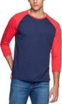 TSLA Men's 3/4 Sleeve Baseball Shirts, Casual Dynamic Cotton Raglan T Shirts, Athletic Sports Jersey Shirt Top MTS57-VBR_XX-Large