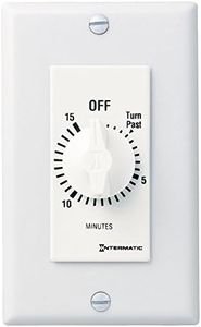 Intermatic SW15MWK 15-Minute Spring Wound Timer, White - Energy-Saving Control for Lights and Appliances - Easy Installation and Operation