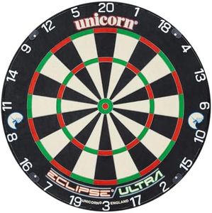 Unicorn Eclipse Ultra Bristle Dartboard - Ultra Spider and Bullseye with 33% Less Embedded Wire - Ultra-Vis Number Ring - UniLock System for Stability