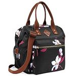 UTOTEBAG Insulated Lunch Bag Leak Proof Thermal Lunch Tote with Shoulder Strap for Women for Work College Outdoor, White Flowers