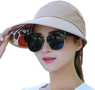 YEKEYI Sun Hats Women Summer Hat Outdoor UV Protection Wide Large Brim Cap Beach Visor Caps Foldable Khaki