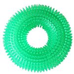 PETLICIOUS & MORE Dog Squeaky Chew Toys for Aggressive Chewers Dental Teething Cleaning [Non-Toxic Soft Natural Rubber], Cute Crystal Ring Design (Green)