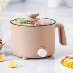 KERZION Hot Pot Electric 1.5L, Portable Ramen Non-Stick Cooker for Noodles, Soup, Oatmeal, Ramen Pot with Boil Dry Protection for Dorm, Office, Travel