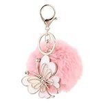 HAPINARY 1pc fur ball keychain key 