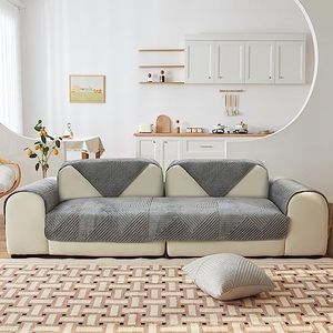 TEWENE, Sectional Couch Cover Velvet Sofa Cover Anti-slip L Shaped Couch Cover Sectional Sofa Cover for Dogs Couch Cover 2 Cushion Couch Cover for Sofa 3 Seats Sofa Seat Cover, 1 Pc 36''x94'' Size