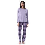 Wrangler Women's Jersey Top and Flannel Pant Sleep Pajama Set, Lilac/Ombre Plaid, 3X, Lilac/Ombre Plaid, 3X