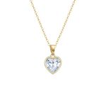 Halora Gold Heart Necklace, Heart Pendant Necklaces for Women Bridesmaid Jewellery Gift