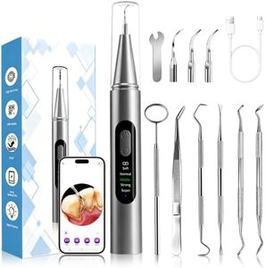 Visual Plaque Remover for Teeth - 1080P HD Tartar Remover for Teeth with Camera, Dental Cleaning Kit with LED Light & 5 Modes, Upgraded Teeth Cleaning Kit for iOS and Android, USB C Rechargeable