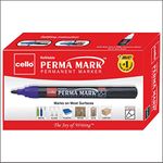 Cello Perma Mark Permanent Bold Marker, Black, Count of 10