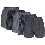 Gildan Men's Underwear Boxers, Multipack, Black Stripe Assorted (5-Pack), Medium