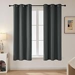 Deconovo Dark Grey Thermal Insulated Blackout Curtains Short 38 x 54 Inch, Room Darkening Living Room Curtain Panel for Bedroom, 2 Panels