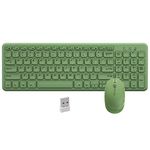 Wireless Keyboard and Mouse Combo,JieruiDeng 2.4Ghz USB Cordless Slim Silent Keyboard and Mouse Kit Home Office Game Use for Computer,Laptop,PC Desktops,Mac (Green)