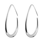 Silver Teardrop Earrings Silver Hoop Earrings for Women Earrings Loop Earrings Hypoallergenic Earrings Nickel Free Earrings Oval Earrings for Women