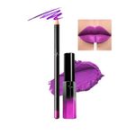 Lip Liner and Lipstick Set, Matte Liquid Long-Lasting Waterproof Purple Lipstick, Tinted Lip Balm Non-fading Lipstick & Lip Line Pencil Set For Women & Girls Makeup