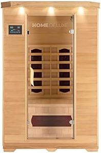 HOME DELUXE - cabine infrarouge REDSUN M - 120 x 105 x 190 cm - pour 2 personnes, 5 radiateurs céramiques - bois : pruche I sauna infrarouge, sauna, cabine chauffante, infrarouge