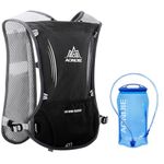 5L Hydration Backpack Bicycle Bag Lightweight Hiking backpack for Outdoor Hiking Climbing Running Cycling Biking Water Backpack with Hydration System (Black With 1.5l Water Bladder, One Size)