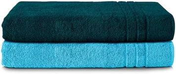 Komfortec Bath Towels, 100% Cotton, Quick Dry, 70x200, Teal & Turqoise