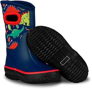 Lone Cone Insulating All Weather MudBoots for Toddlers and Kids - Warm Neoprene Boots for Snow, Rain, and Muck - Puddle-a-Saurus Dinosaur, 10 Toddler