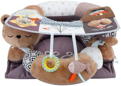 Lovvie & Joy 2-in-1 Tummy Time Mat & Seated Support Pillow,Baby Tummy Time Pillow Support for Newborns and Older Babies,with Detachable Support Pillow and Toys Bear