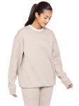 BRAND KRUZE Womens Oversized Long Sleeve Sweatshirt Ladies Soft Sweat Jumper (UK, Alpha, M, Regular, Regular, Oatmeal)