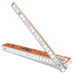 Presch Folding rule 2m with angle scale | Wood | Orange | Foldable | Large & highly legible numbers | Precise snapping | Meter stick, carpenters rule, folding ruler 2m, joiners rule with tool pattern