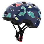 Toddler Helmet, Baby Infant Bike Helmet 1-3 Years - Adjustable Dial Fit - with 12 Vents & Dual Liner (0.16"+0.28") (Dinosaur XS 45-51cm)