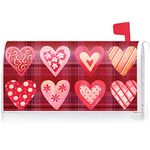 Texupday Love Heart Decoration Valentine's Day Mailbox Cover with Magnetic Strip Holiday Mailbox Wraps Post Letter Box Cover Standard Size 21" X 18" for Garden Outdoor Yard Decor