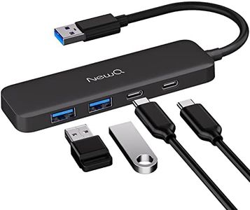 Dual USB C USB A 3.0 Hub: 4 Ports with 2 x USB-C 3.2 and 2 x USB-A 3.2, Ultra Slim Portable USB Splitter Adapter for Laptop, PS4, Flash Drive, HDD, Xbox, Printer, Mouse, Keyboard, Computer Accessories