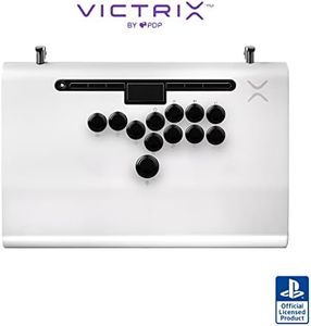 Victrix Pro FS-12 Esports Playstation Fight Stick All Button Arcade Controller for Playstation 5 / PS5, PS4, PC, Tournament Grade 12-Button Sanwa Denshi, Durable Aluminum, Detachable Joystick, Lockable Control Bar for Fighting Games (White)