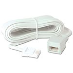 5m BT Male to BT Female Telephone Extension Cable -28 AWG Homephone Landline 5 Metre BT Extension lead 6 Core White Coloured Suitable for BT and other networks