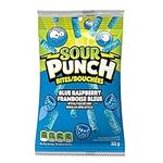 Sour Punch Blue Raspberry Bites Chewy Candy, 105g Hanging Bag