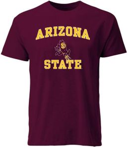 Barnesmith Arizona State University ASU Sun Devils Short-Sleeve T-Shirt, Spirit, Maroon, Large