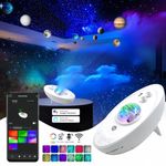 Starship Galaxy Night Light Projector Lamp with Bluetooth Speaker, Music Sync, App Control Star Light Projector, 8 White Noise, Moon Lighting and 9 Planets Ceiling Light (Starship Projector)