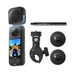 Insta360 X3 Motorcycle Bundle - Waterproof 360 Camera with 1/2" 48MP Sensors, 5.7K 360 Active HDR Video, 72MP 360 Photo, 4K Single-Lens, 60fps Me Mode, Stabilization
