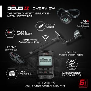 XP Deus II Metal Detector – 11" Waterproof Search Coil
