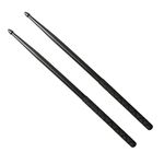 Nylon Drumsticks for Drum Set 5A Light Durable Plastic Exercise ANTI-SLIP Handles Drum Sticks for Kids Adults Musical Instrument Percussion Accessories (Black)