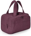 BAGSMART Travel Toiletry Bag, Crush Toiletry Bag for Women, Wide-open Puffy Toiletry Bags for Traveling, Large Travel Cosmetic Makeup Bag Organizer for Accessories,Toiletrie (Cherry Red)
